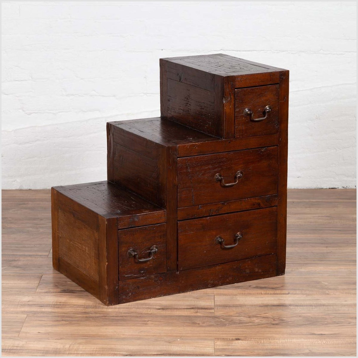 Vintage Javanese Staircase Tansu Cabinet in Japanese Style with Four Drawers-2. Asian & Chinese Furniture, Art, Antiques, Vintage Home Décor for sale at FEA Home