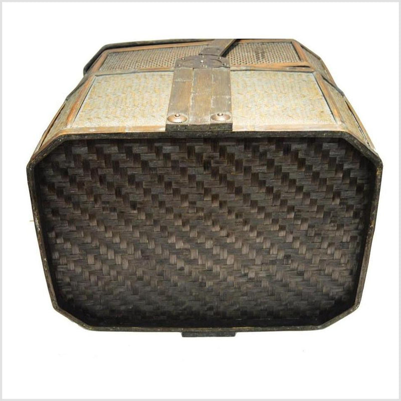 Vintage Large Woven Rattan Basket 