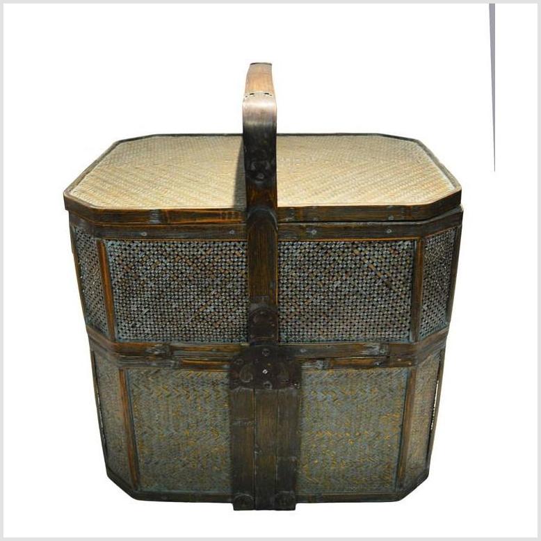 Vintage Large Woven Rattan Basket-1. Asian & Chinese Furniture, Art, Antiques, Vintage Home Décor for sale at FEA Home