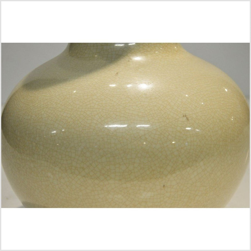 Vintage Off-White Crackle Vase 