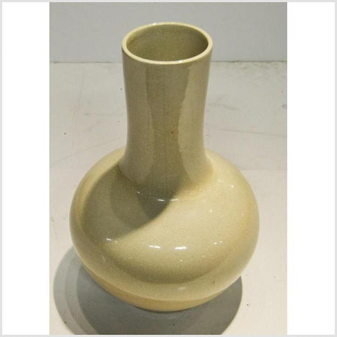 Vintage Off-White Crackle Vase