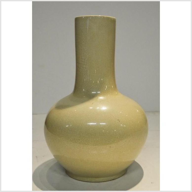 Vintage Off-White Crackle Vase- Asian Antiques, Vintage Home Decor & Chinese Furniture - FEA Home