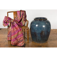 Vintage Oversized Thai Shigaraki Style Namako Glazed Planter with Wave Effects