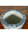 Vintage Porcelain Cache-Pot Planter with Blue and White Mountainous Landscape-7. Asian & Chinese Furniture, Art, Antiques, Vintage Home Décor for sale at FEA Home