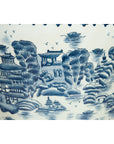 Vintage Porcelain Cache-Pot Planter with Blue and White Mountainous Landscape-9. Asian & Chinese Furniture, Art, Antiques, Vintage Home Décor for sale at FEA Home