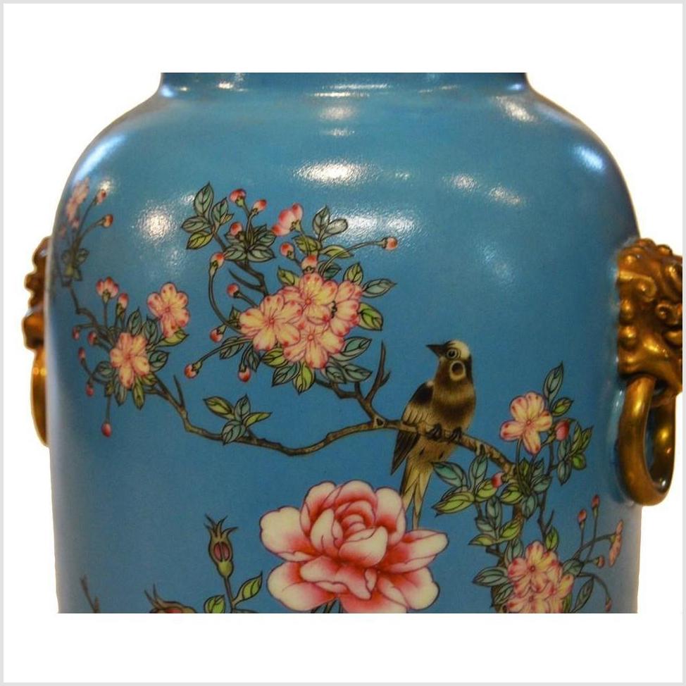 Vintage Porcelain Hand Painted Flowers and Birds Vase-5. Asian &amp; Chinese Furniture, Art, Antiques, Vintage Home Décor for sale at FEA Home