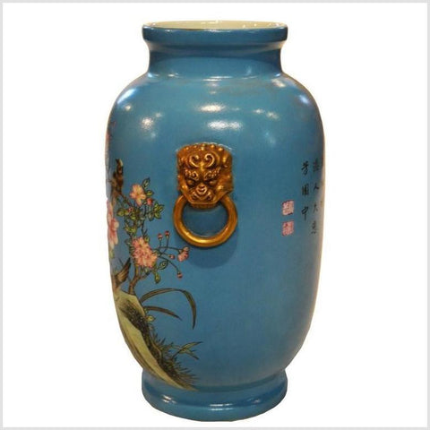 Vintage Porcelain Hand Painted Flowers and Birds Vase-YN3808-2. Asian & Chinese Furniture, Art, Antiques, Vintage Home Décor for sale at FEA Home