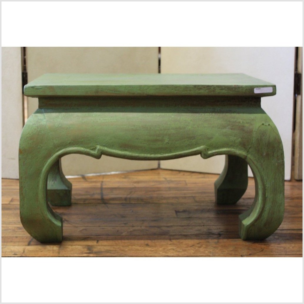 Vintage Teakwood Prayer Table - Green-2. Asian & Chinese Furniture, Art, Antiques, Vintage Home Décor for sale at FEA Home