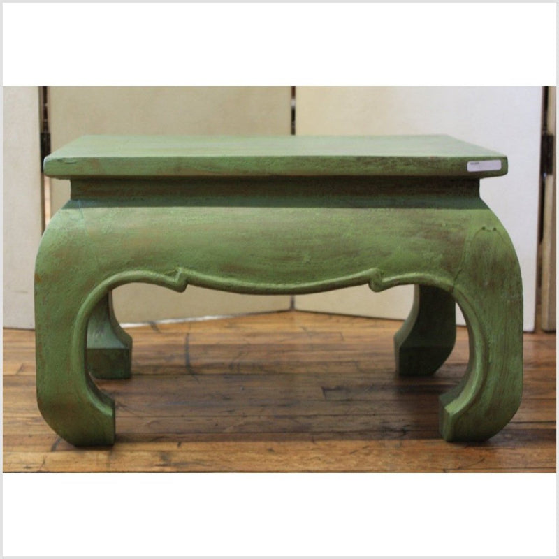 Vintage Teakwood Prayer Table - Green