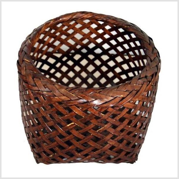 Vintage Thai Rattan Woven Basket 