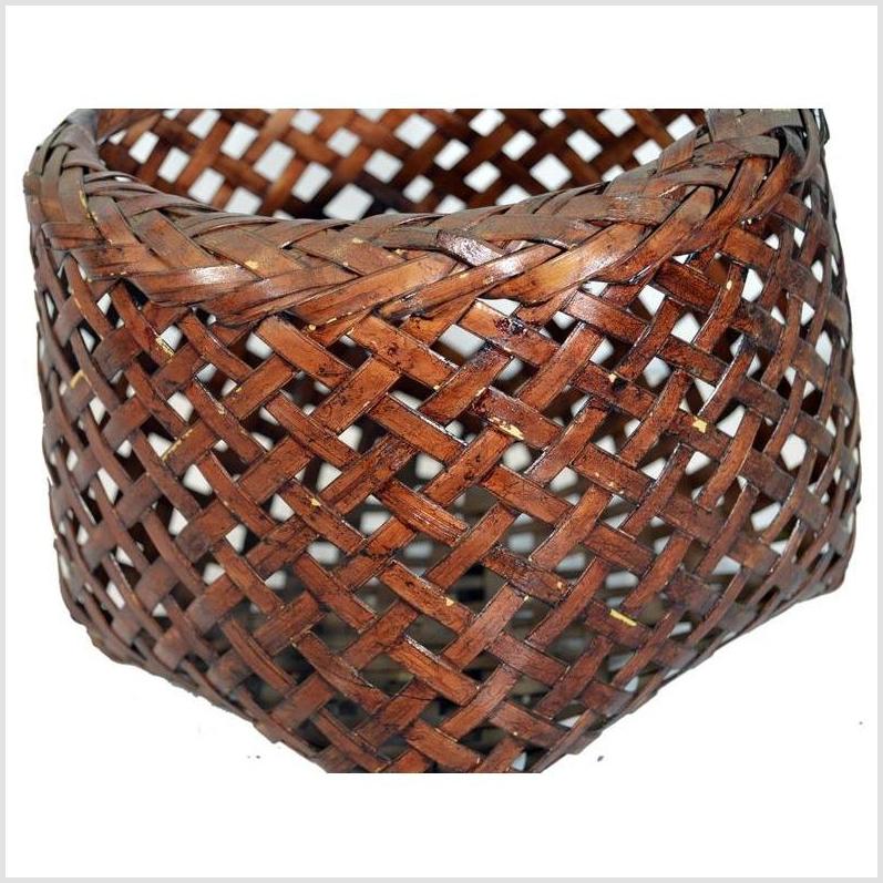 Vintage Thai Rattan Woven Basket-4. Asian &amp; Chinese Furniture, Art, Antiques, Vintage Home Décor for sale at FEA Home
