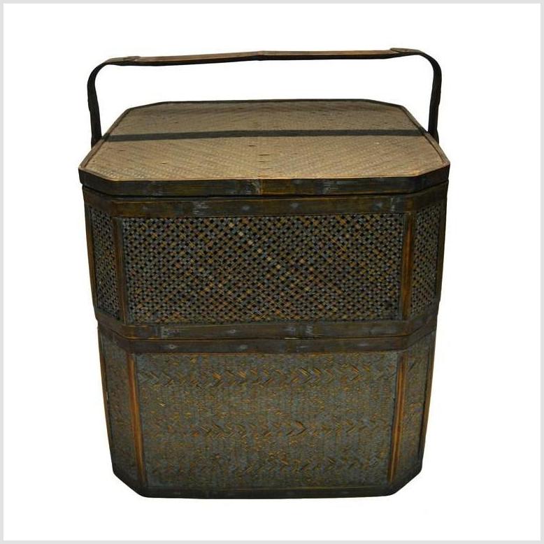 Vintage Woven Rattan Basket 