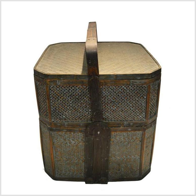 Vintage Woven Rattan Basket-3. Asian &amp; Chinese Furniture, Art, Antiques, Vintage Home Décor for sale at FEA Home