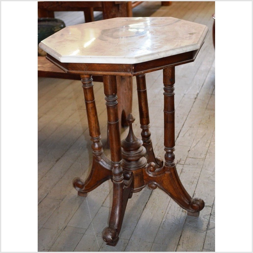 White Marble Side Table-1. Asian & Chinese Furniture, Art, Antiques, Vintage Home Décor for sale at FEA Home