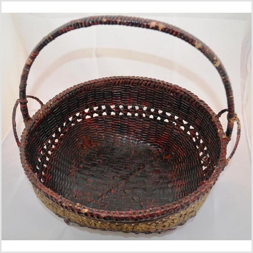 Woven Bamboo Offering Basket-2. Asian & Chinese Furniture, Art, Antiques, Vintage Home Décor for sale at FEA Home