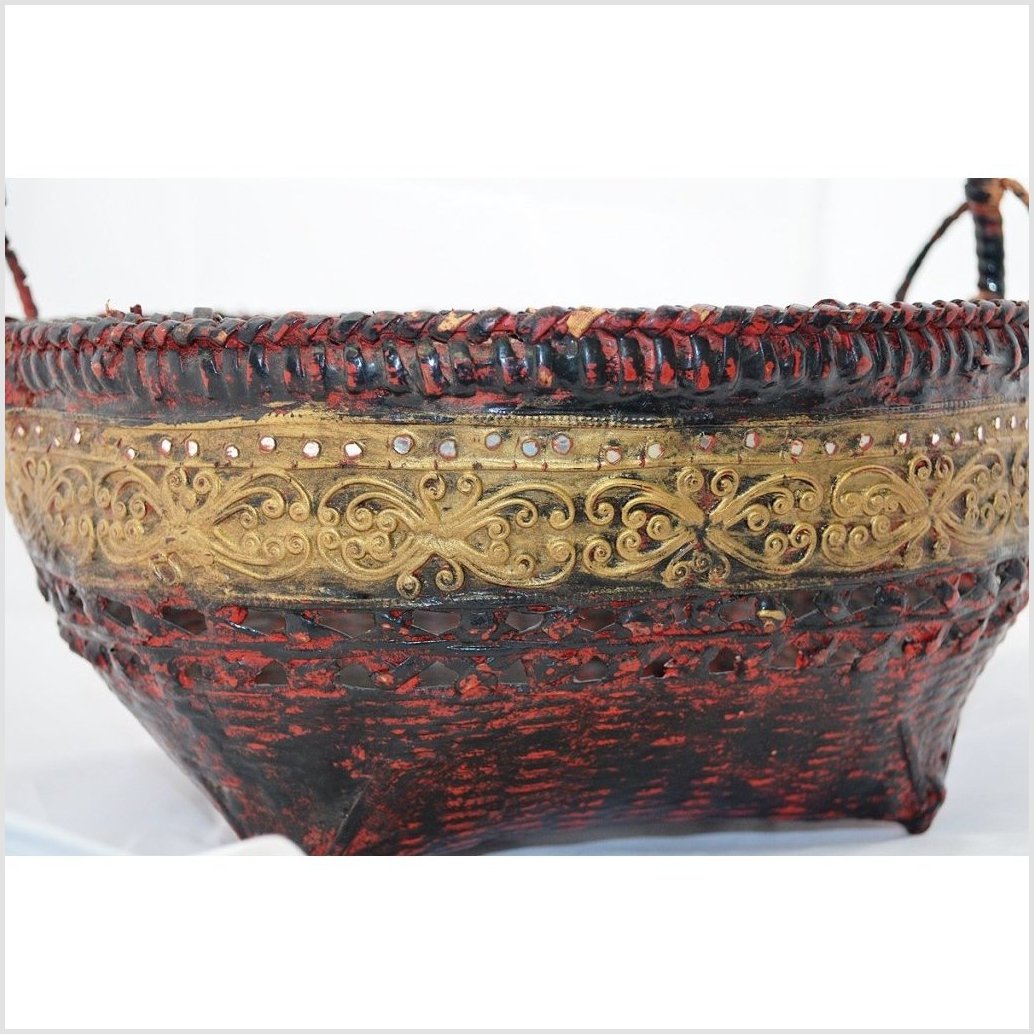 Woven Bamboo Offering Basket-3. Asian &amp; Chinese Furniture, Art, Antiques, Vintage Home Décor for sale at FEA Home