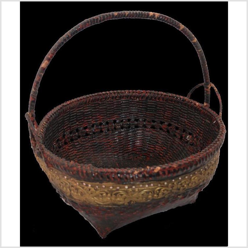 Woven Bamboo Offering Basket-5. Asian &amp; Chinese Furniture, Art, Antiques, Vintage Home Décor for sale at FEA Home