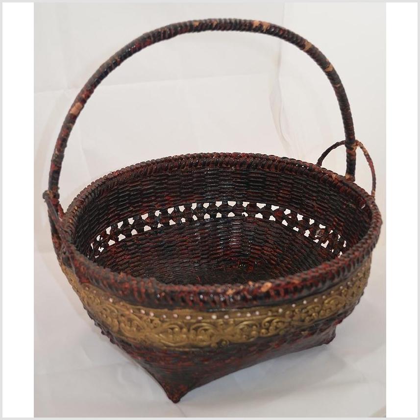 Woven Bamboo Offering Basket-1. Asian & Chinese Furniture, Art, Antiques, Vintage Home Décor for sale at FEA Home