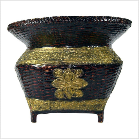 Woven Bamboo Offering Basket- Asian Antiques, Vintage Home Decor & Chinese Furniture - FEA Home