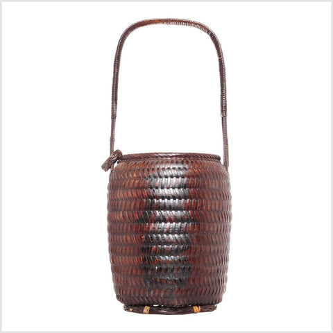 Woven Basket with Unusual Long Handle