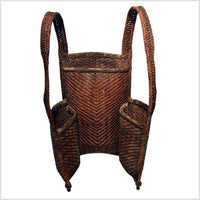 Woven Rattan Carrying Basket- Asian Antiques, Vintage Home Decor & Chinese Furniture - FEA Home