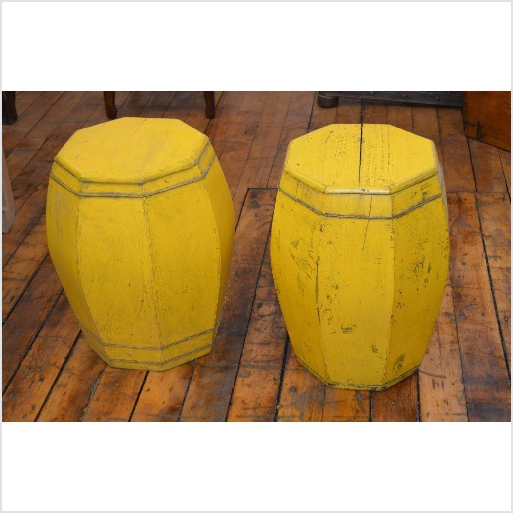 Yellow Side Tables/Drums-1. Asian & Chinese Furniture, Art, Antiques, Vintage Home Décor for sale at FEA Home