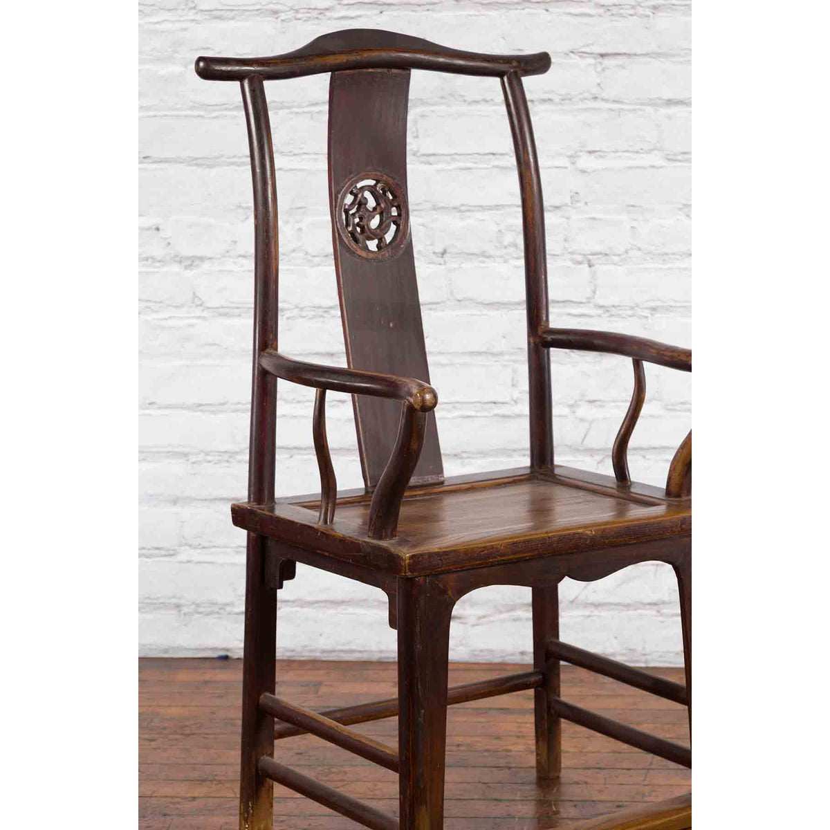 Chinese Qing Dynasty Period Scholar&#39;s Lamp Hanger Armchair with Carved Splat-13. Asian &amp; Chinese Furniture, Art, Antiques, Vintage Home Décor for sale at FEA Home