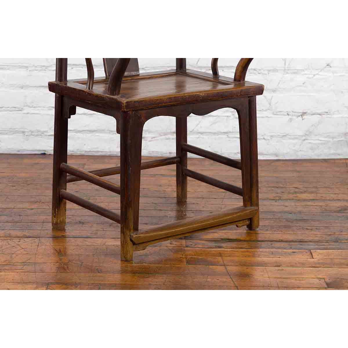 Chinese Qing Dynasty Period Scholar&#39;s Lamp Hanger Armchair with Carved Splat-14. Asian &amp; Chinese Furniture, Art, Antiques, Vintage Home Décor for sale at FEA Home