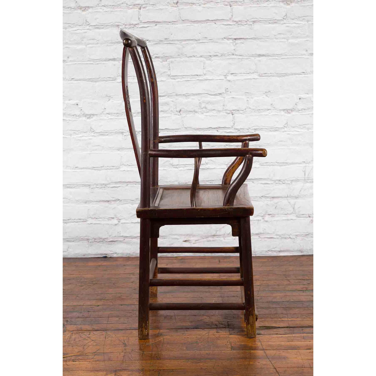 Chinese Qing Dynasty Period Scholar&#39;s Lamp Hanger Armchair with Carved Splat-6. Asian &amp; Chinese Furniture, Art, Antiques, Vintage Home Décor for sale at FEA Home