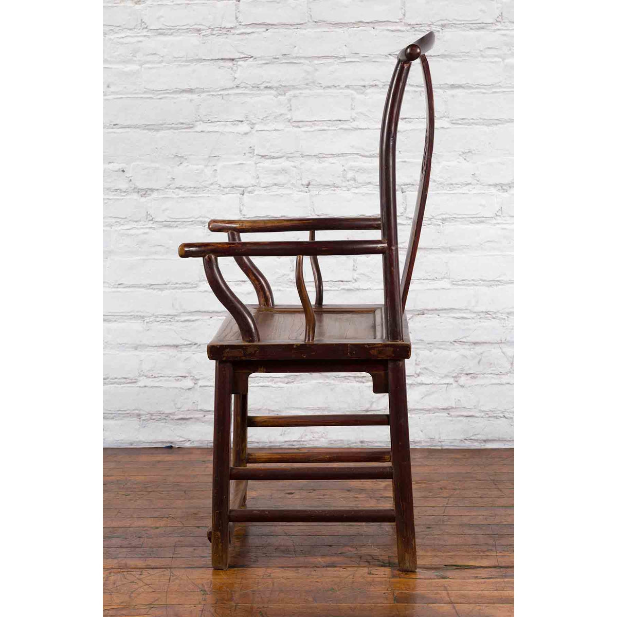 Chinese Qing Dynasty Period Scholar&#39;s Lamp Hanger Armchair with Carved Splat-7. Asian &amp; Chinese Furniture, Art, Antiques, Vintage Home Décor for sale at FEA Home
