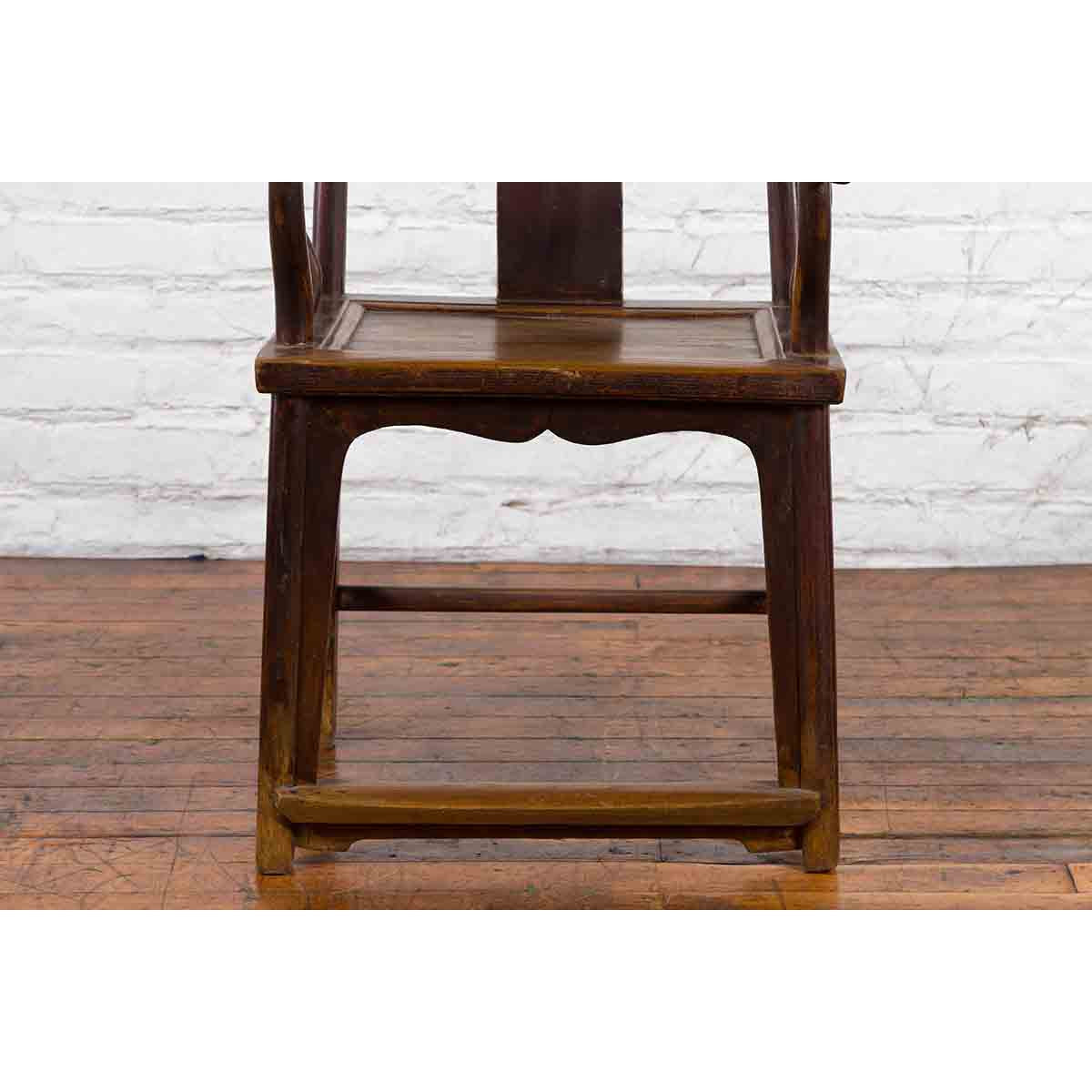 Chinese Qing Dynasty Period Scholar&#39;s Lamp Hanger Armchair with Carved Splat-9. Asian &amp; Chinese Furniture, Art, Antiques, Vintage Home Décor for sale at FEA Home